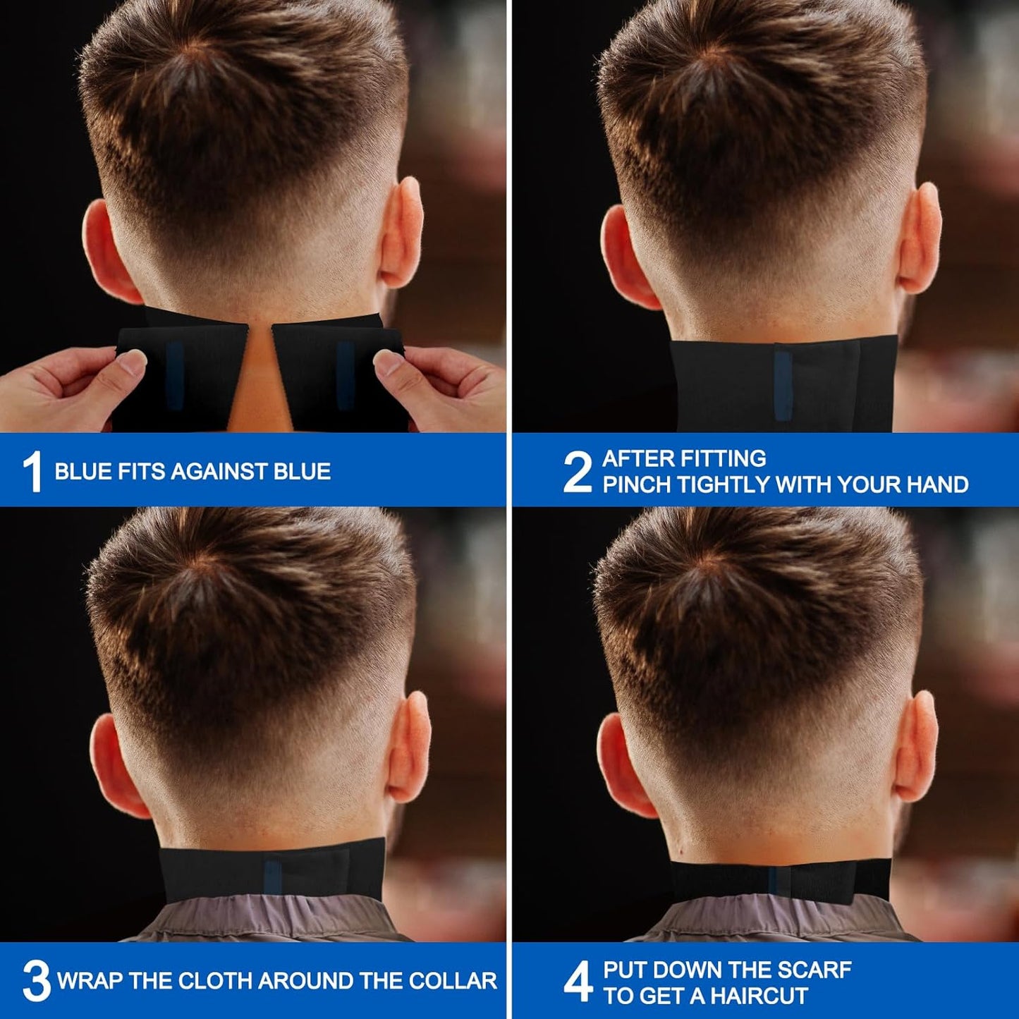 NICEMOVIC 5 Rolls Disposable Barber Paper Neck Strips Barber Accessories, Professional Barber Supplies Stretchy Paper Neck Strips for Salon Haircut Styling-Black