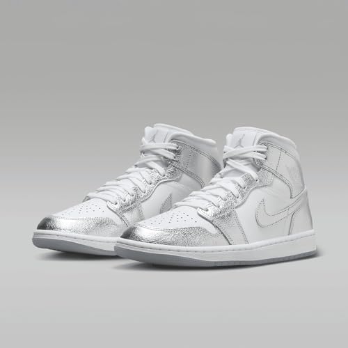 Jordan Women's Air 1 Mid SE White/Metallic Silver (FN5031 100)