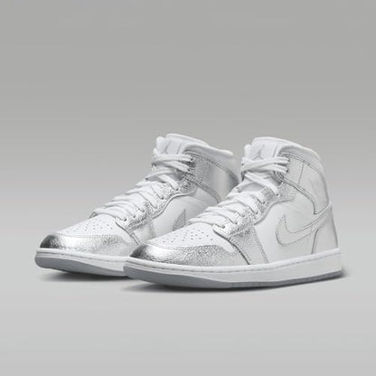 Jordan Women's Air 1 Mid SE White/Metallic Silver (FN5031 100)