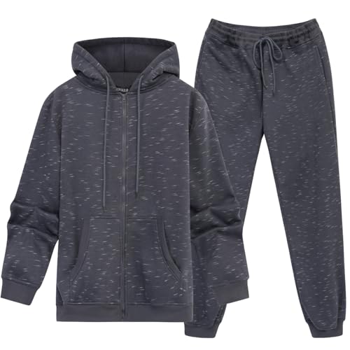 HHGKED Mens 2 Piece set Outfits Comfy Sweatsuits Athletic Jogging Tracksuit Hooded Sweatshirt and Joggers Sweatpants