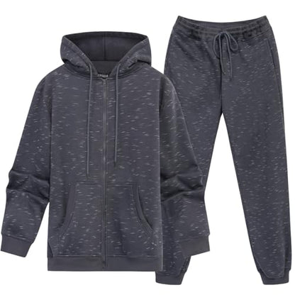 HHGKED Mens 2 Piece set Outfits Comfy Sweatsuits Athletic Jogging Tracksuit Hooded Sweatshirt and Joggers Sweatpants