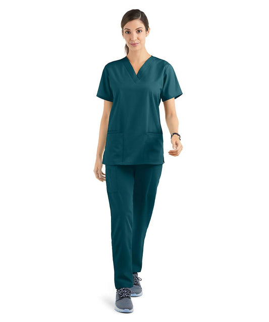 Strictly Scrubs Women’s Scrub Set (XS-3X, 14 Colors) – Includes V-Neck Top and Elastic Pant