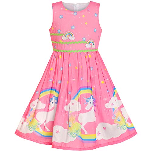 Sunny Fashion Girls Dress Rose Flower Double Bow Tie Party Sundress