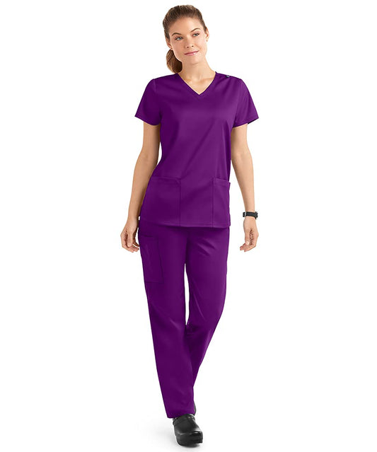 Strictly Scrubs Stretch Women’s Four Way Stretch Scrub Set (XS-3X, 15 Colors) - Includes V-Neck Top and Pant