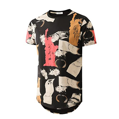 YININF Mens Hipster Hip Hop Short Sleeve Print T-Shirt Shirts Men
