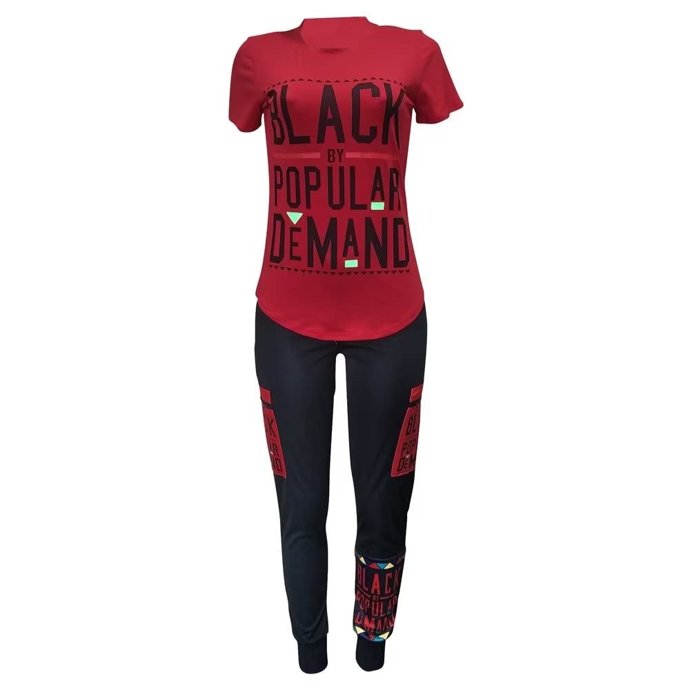 2 Piece Outfits for Women Summer Personality Letter Printed t-Shirt and Shorts Sportswear Set