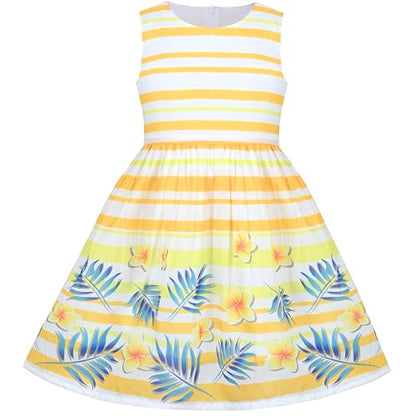 Sunny Fashion Girls Dress Rose Flower Double Bow Tie Party Sundress
