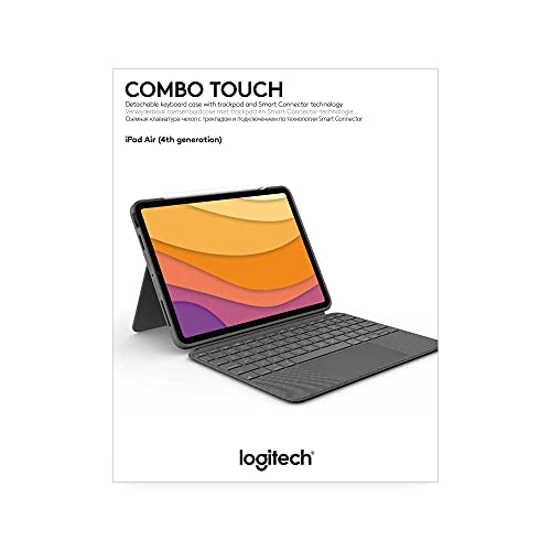 Logitech Combo Touch iPad Air 11-inch (M2) (2024), iPad Air (4th & 5th gen - 2020, 2022) Keyboard Case - Detachable Backlit Keyboard with Kickstand - Midnight Black