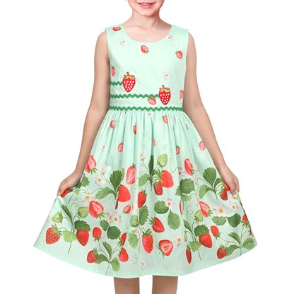 Sunny Fashion Girls Dress Rose Flower Double Bow Tie Party Sundress