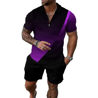 BIRW Mens Short Sets 2 Piece Outfits Polo Shirt Fashion Summer Tracksuits Casual Set Short Sleeve and Shorts Set for Men