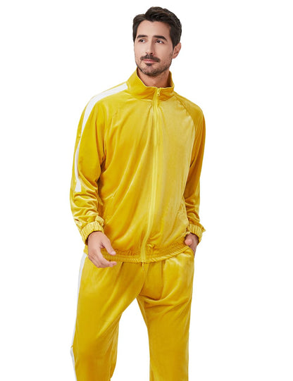 Mens Tracksuit 2 Piece Velour Sweatsuit for Men Casual Full Zip Jogging Suit Jacket Pants Set