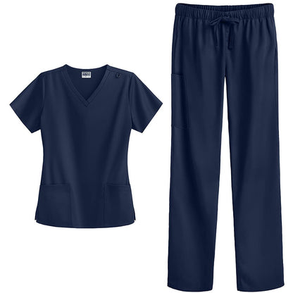 Strictly Scrubs Stretch Women’s Four Way Stretch Scrub Set (XS-3X, 15 Colors) - Includes V-Neck Top and Pant