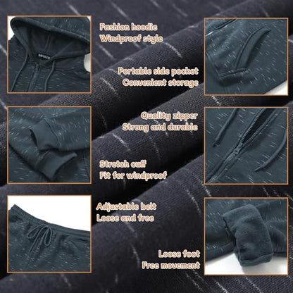 HHGKED Mens 2 Piece set Outfits Comfy Sweatsuits Athletic Jogging Tracksuit Hooded Sweatshirt and Joggers Sweatpants