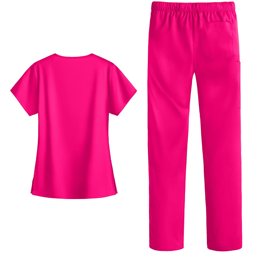 Strictly Scrubs Stretch Women’s Four Way Stretch Scrub Set (XS-3X, 15 Colors) - Includes V-Neck Top and Pant