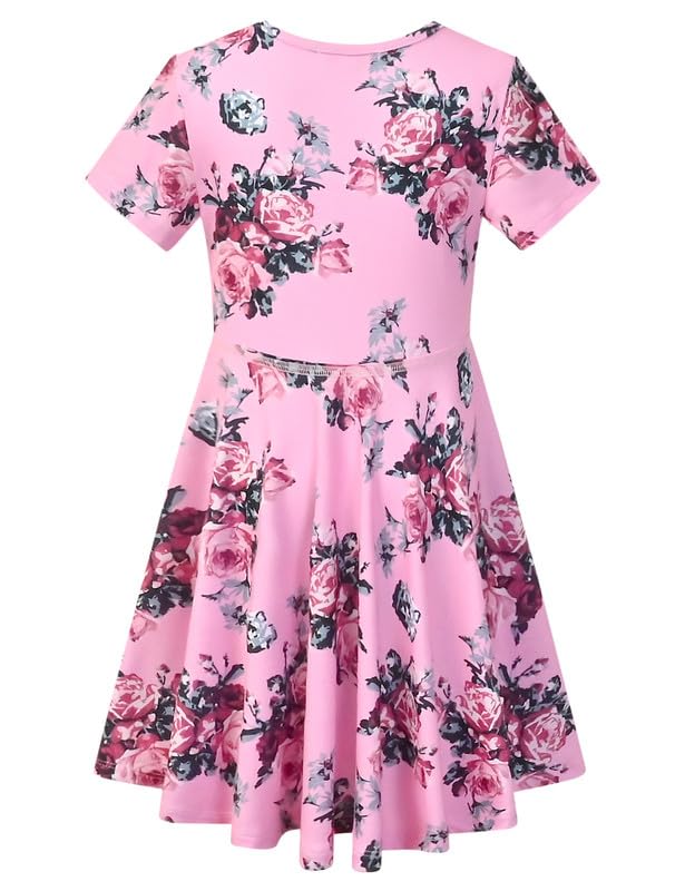 Unicorn Dresses for Girls Summer Swing Short Sleeve Casual Clothes for Kids