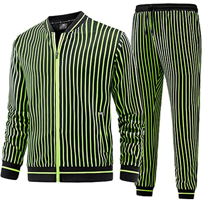 W JIANWANG Men's Casual Tracksuits Long Sleeve Jogging Suits Sweatsuit Sets Track Jackets and Pants 2 Piece Outfit