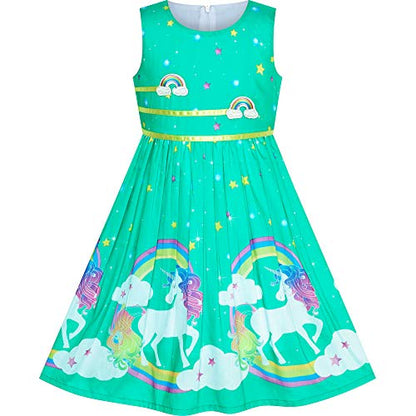 Sunny Fashion Girls Dress Rose Flower Double Bow Tie Party Sundress