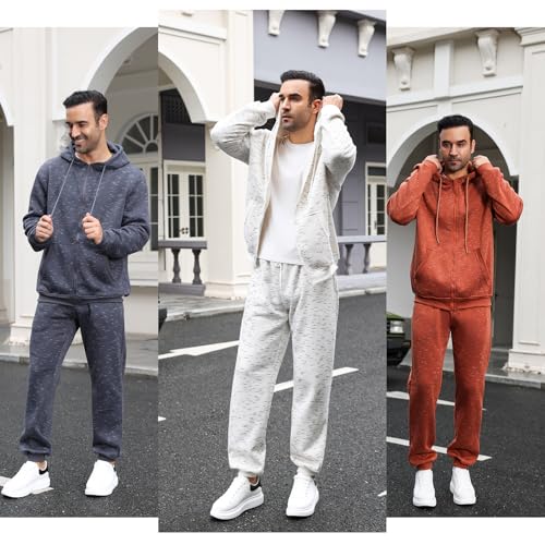HHGKED Mens 2 Piece set Outfits Comfy Sweatsuits Athletic Jogging Tracksuit Hooded Sweatshirt and Joggers Sweatpants