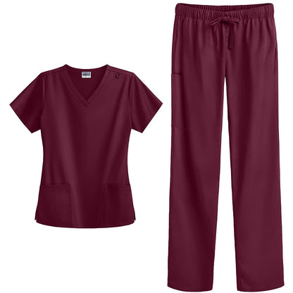 Strictly Scrubs Stretch Women’s Four Way Stretch Scrub Set (XS-3X, 15 Colors) - Includes V-Neck Top and Pant