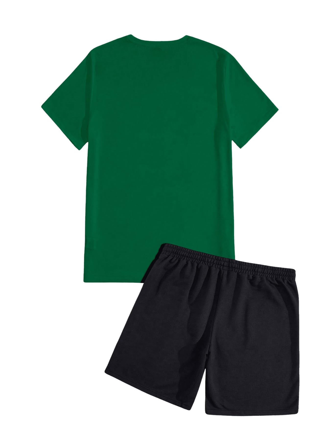 SOLY HUX Men's Letter Graphic Short Sleeve Tee and Drawstring Waist Track Shorts Set Casual 2 Piece Outfit