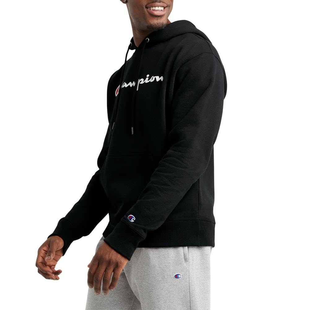 Champion Men's Hoodie, Powerblend, Fleece Men's Hoodie, Comfortable Men's Sweatshirt, Script Logo (Reg. or Big & Tall)