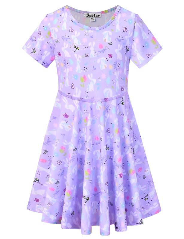 Unicorn Dresses for Girls Summer Swing Short Sleeve Casual Clothes for Kids