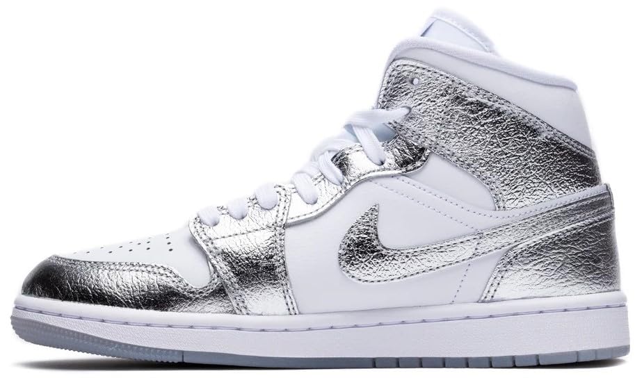 Jordan Women's Air 1 Mid SE White/Metallic Silver (FN5031 100)