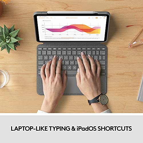 Logitech Combo Touch iPad Air 11-inch (M2) (2024), iPad Air (4th & 5th gen - 2020, 2022) Keyboard Case - Detachable Backlit Keyboard with Kickstand - Midnight Black