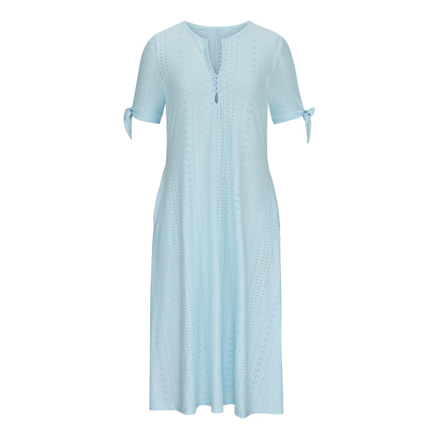 Maxi Long Dresses for Women 2025 Trendy Short Sleeve Eyelet Tshirt Dress Casual Summer Beach Vacation Sundress