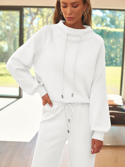AUTOMET Lounge Sets for Women Sweatsuits 2 Piece Outfits 2024 Fall Drawstring Sweatshirt Wide Leg Sweatpants Tracksuit