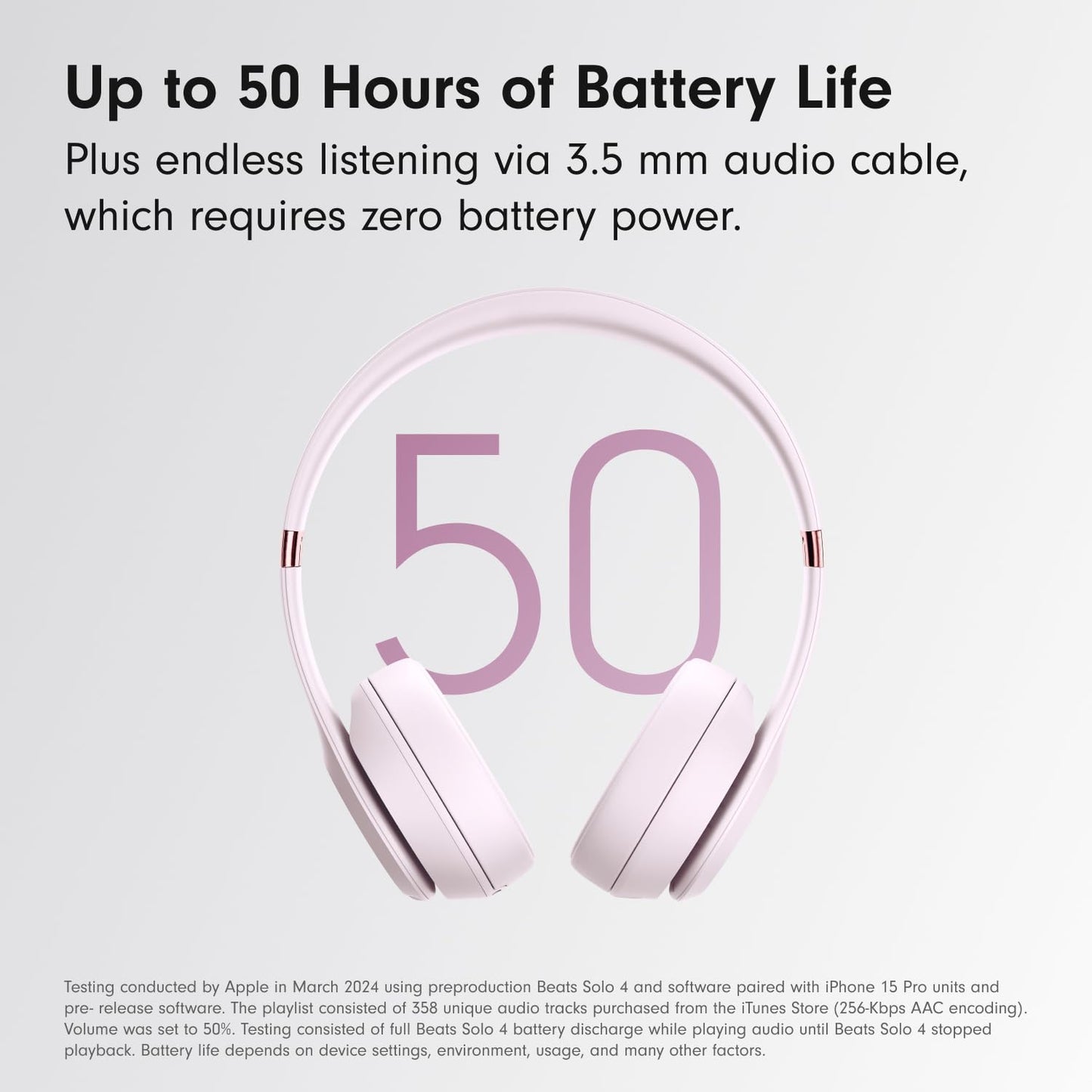 Beats Solo 4 - Wireless Bluetooth On-Ear Headphones, Apple & Android Compatible, Up to 50 Hours of Battery Life - Matte Black