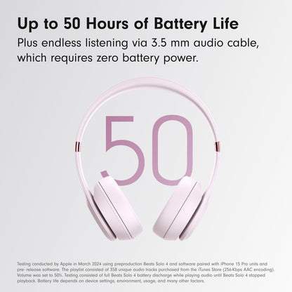 Beats Solo 4 - Wireless Bluetooth On-Ear Headphones, Apple & Android Compatible, Up to 50 Hours of Battery Life - Matte Black