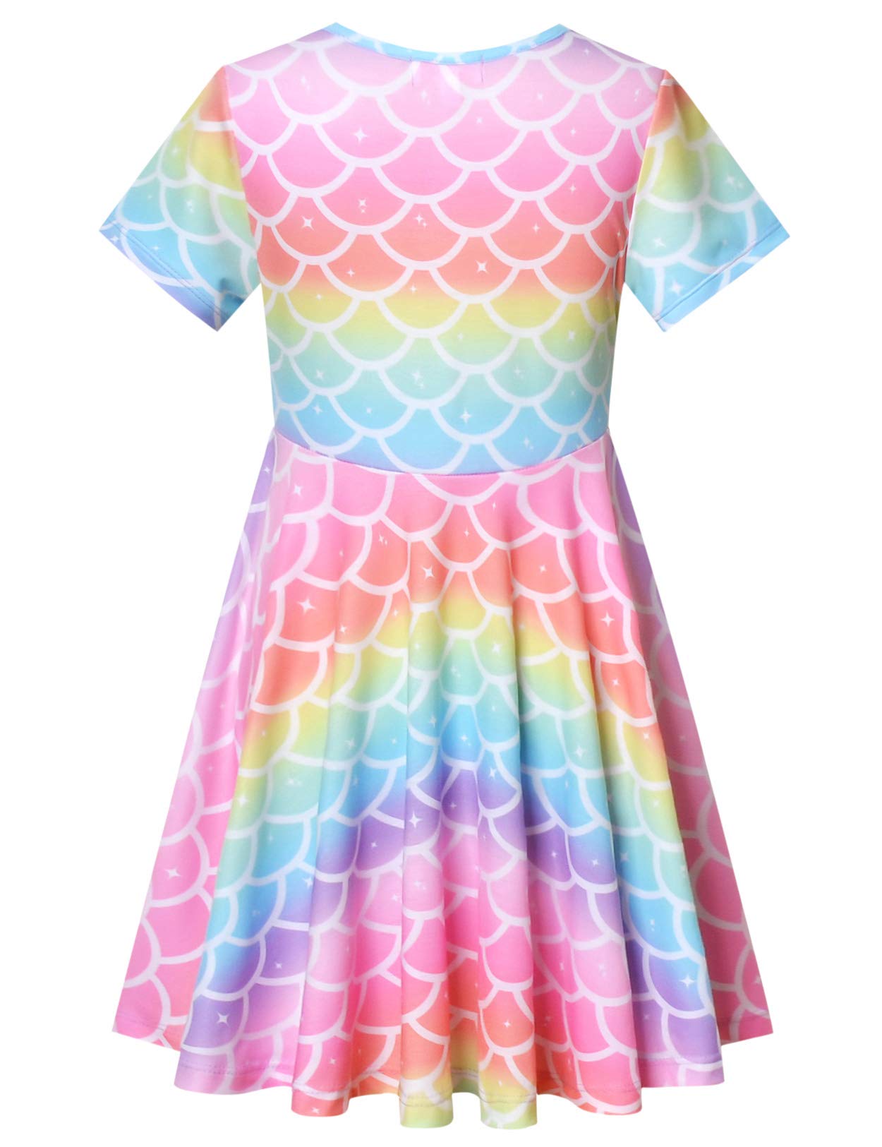 Unicorn Dresses for Girls Summer Swing Short Sleeve Casual Clothes for Kids