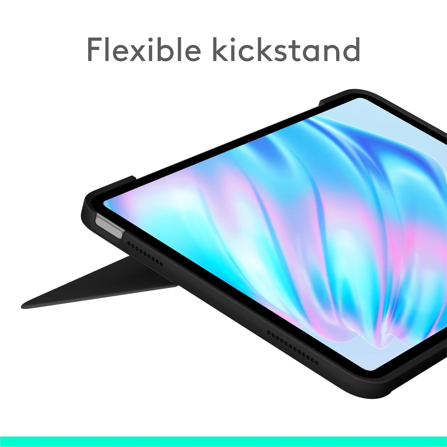 Logitech Combo Touch iPad Air 11-inch (M2) (2024), iPad Air (4th & 5th gen - 2020, 2022) Keyboard Case - Detachable Backlit Keyboard with Kickstand - Midnight Black