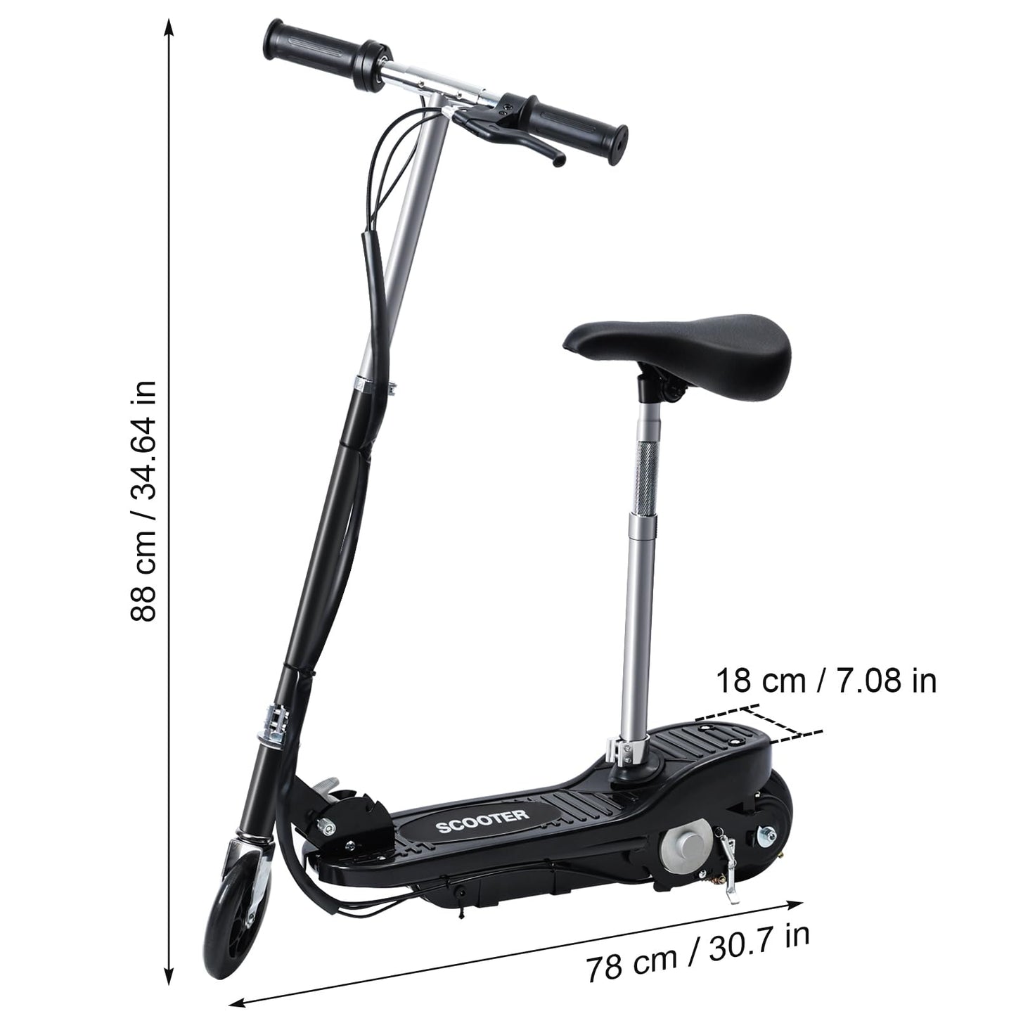 Walbest Electric Scooter for Kids Age of 6-10, Electric Scooter with Seat 2 Wheel, Folding Scooter Up to 10 Miles Range, 7.5 Mph Speed for Kid Portable Kick Scooters for Boys&Girls 8-12