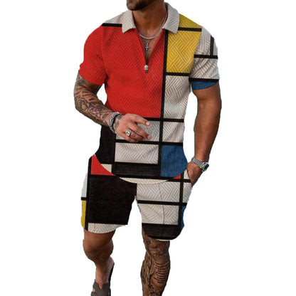 BIRW Mens Short Sets 2 Piece Outfits Polo Shirt Fashion Summer Tracksuits Casual Set Short Sleeve and Shorts Set for Men