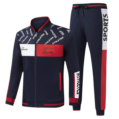 W JIANWANG Men's Casual Tracksuits Long Sleeve Jogging Suits Sweatsuit Sets Track Jackets and Pants 2 Piece Outfit