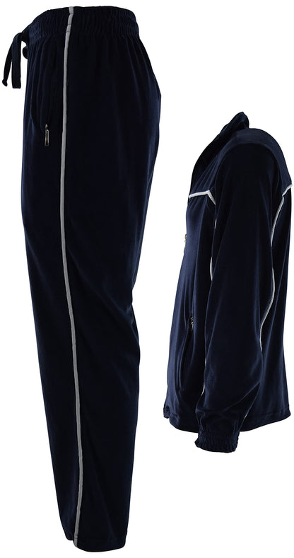 ChoiceApparel Mens Velour Tracksuit with Zippered Pockets