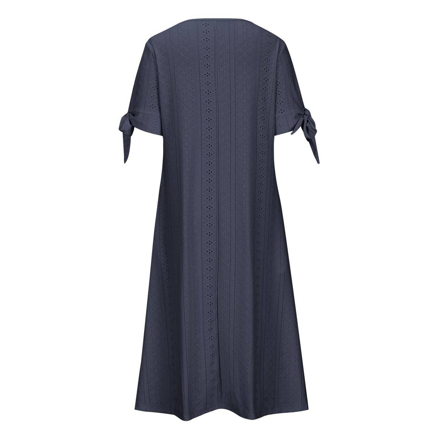 Maxi Long Dresses for Women 2025 Trendy Short Sleeve Eyelet Tshirt Dress Casual Summer Beach Vacation Sundress