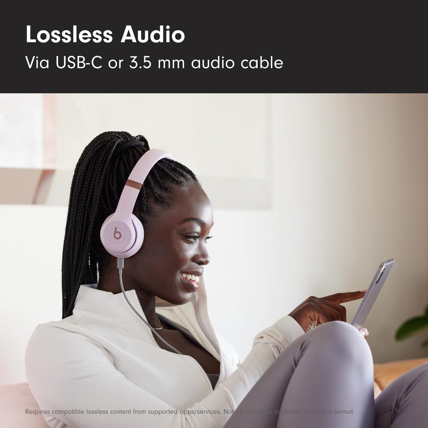 Beats Solo 4 - Wireless Bluetooth On-Ear Headphones, Apple & Android Compatible, Up to 50 Hours of Battery Life - Matte Black