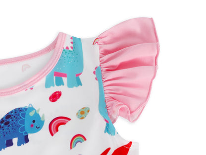 WonderBabe Easter Dresses for Girls Toddler Flutter Sleeve Easter Dress Casual Party School Dresses Clothes for Kids