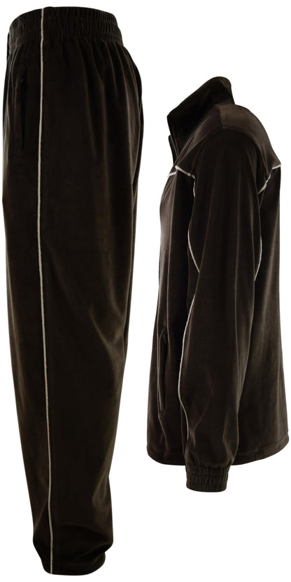 ChoiceApparel Mens Velour Tracksuit with Zippered Pockets