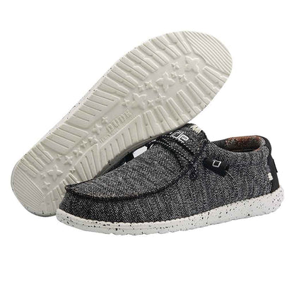 Hey Dude Men's Wally Sox | Men’s Shoes | Men's Lace Up Loafers | Comfortable & Light-Weight