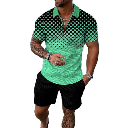 BIRW Mens Short Sets 2 Piece Outfits Polo Shirt Fashion Summer Tracksuits Casual Set Short Sleeve and Shorts Set for Men