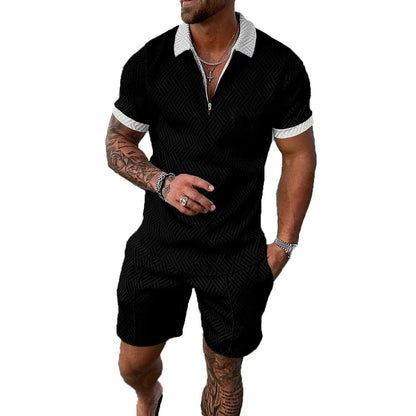 BIRW Mens Short Sets 2 Piece Outfits Polo Shirt Fashion Summer Tracksuits Casual Set Short Sleeve and Shorts Set for Men