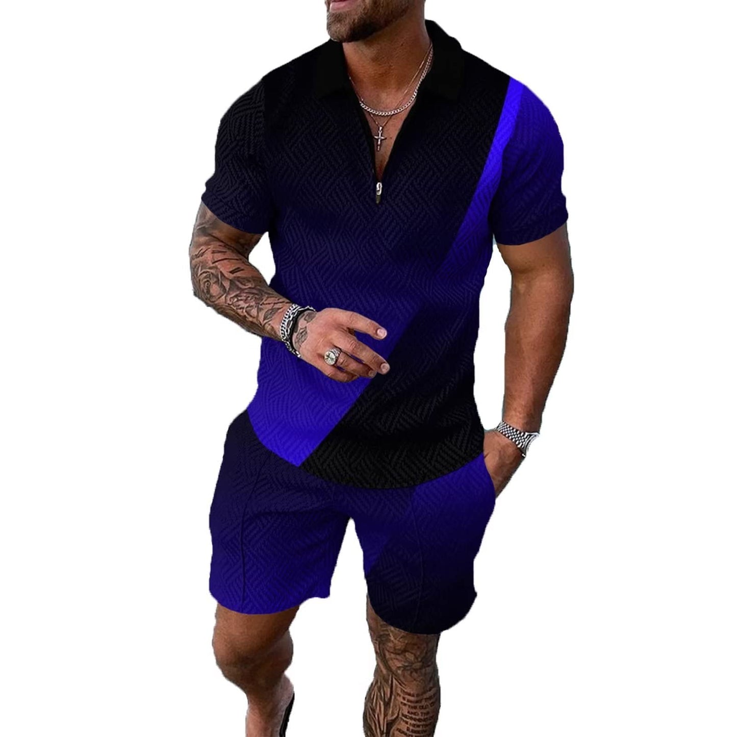 BIRW Mens Short Sets 2 Piece Outfits Polo Shirt Fashion Summer Tracksuits Casual Set Short Sleeve and Shorts Set for Men