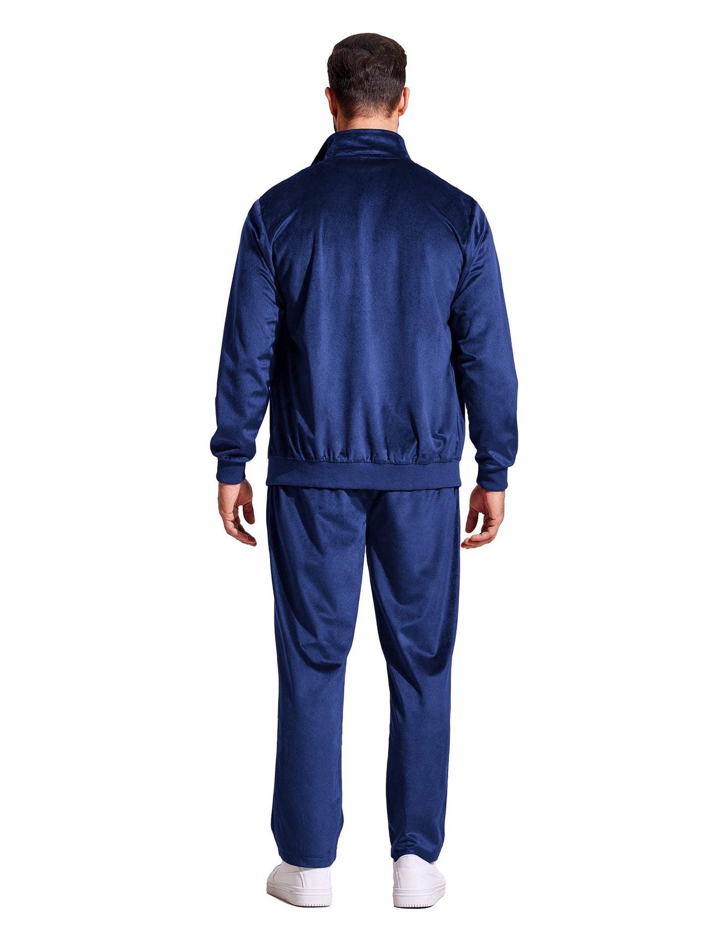 COOFANDY Mens 2 Piece Velour Tracksuit Full Zip Jackets Pants Velvet Jogging Suits Sweatsuit Set