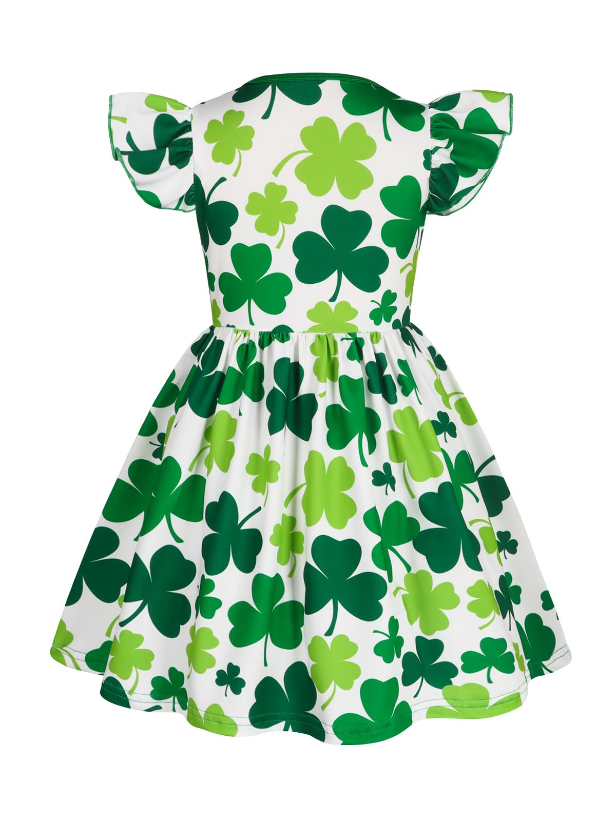 WonderBabe Easter Dresses for Girls Toddler Flutter Sleeve Easter Dress Casual Party School Dresses Clothes for Kids