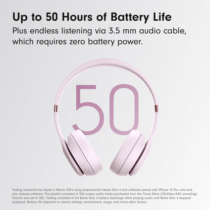 Beats Solo 4 - Wireless Bluetooth On-Ear Headphones, Apple & Android Compatible, Up to 50 Hours of Battery Life - Matte Black