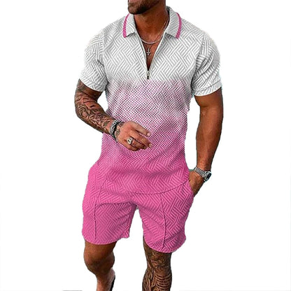 BIRW Mens Short Sets 2 Piece Outfits Polo Shirt Fashion Summer Tracksuits Casual Set Short Sleeve and Shorts Set for Men